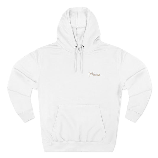 Hoodie — Minimal Script "Mama" Embroidered Fleece Hooded Sweatshirt