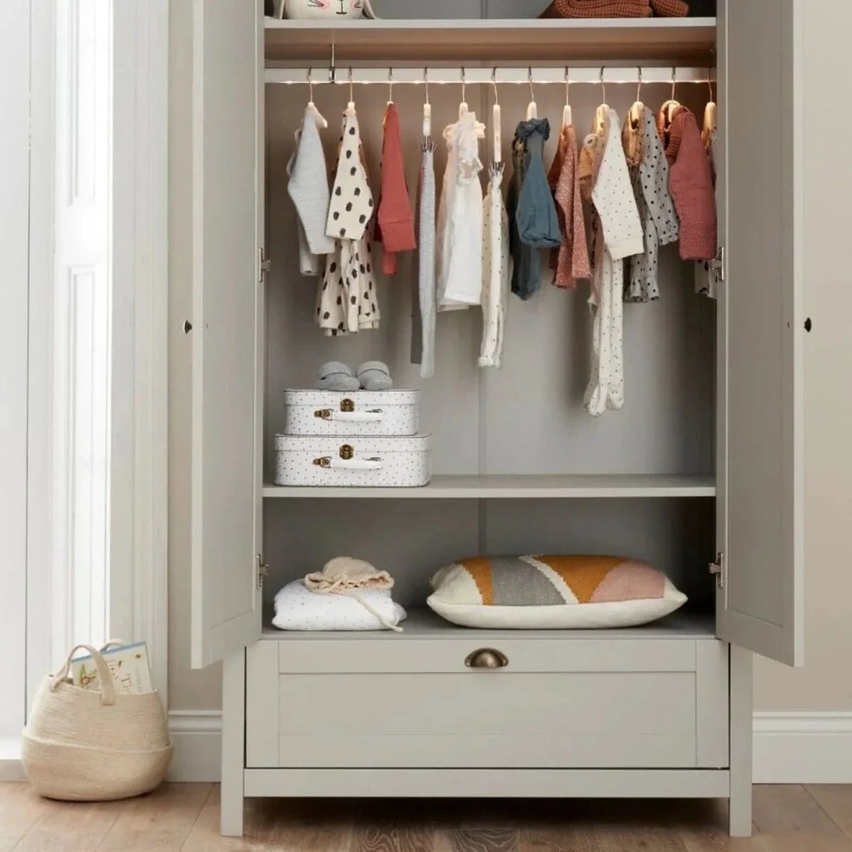 Tutti Bambini Verona Wardrobe - Dove Grey/Oak