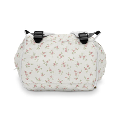 Floral Nappy Backpack – Multifunctional Baby Changing Bag with Pockets