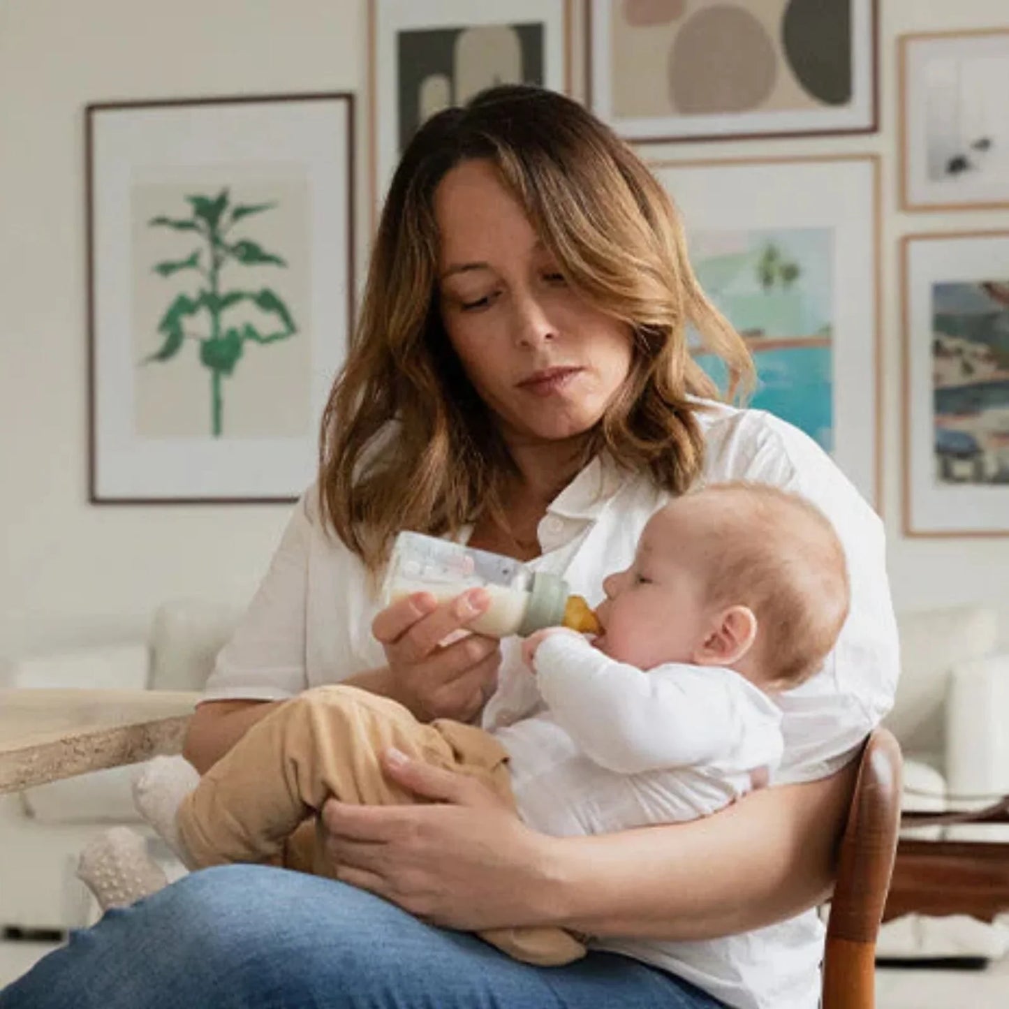 Biberon en verre BIBS pour bébé, ensemble complet en latex, 110 ml - Sauge