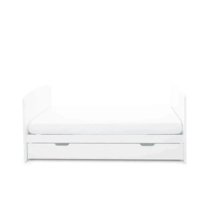 Ickle Bubba Coleby Classic Cot Bed & Under Drawer White - Fibre Mattress