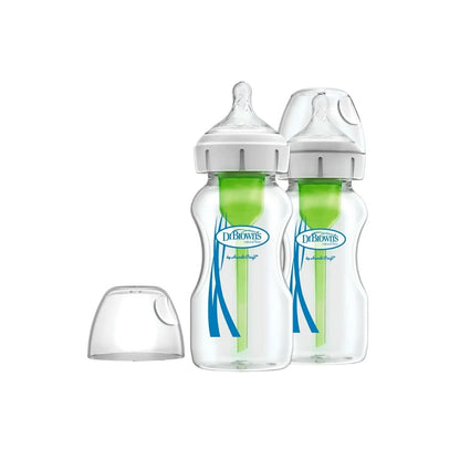 Bouteille en verre anti-coliques à col large Dr. Brown's Options+ 270 ml (lot de 2)