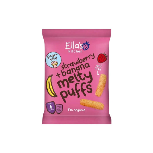 Ella's Kitchen Biscuits fondants bio à la fraise et à la banane, goûter pour bébé dès 6 mois, 20 g