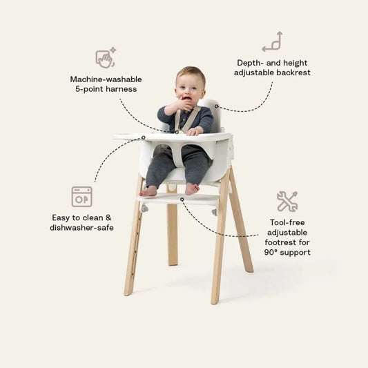 Stokke Steps Highchair - White & Natural