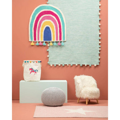 Kids White Faux Fur Chair with Wooden Legs
