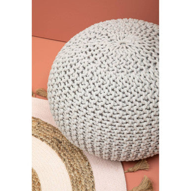 Grey Knit Pouffe | Kids