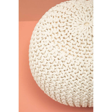 Knit Cream Pouffe | Kids