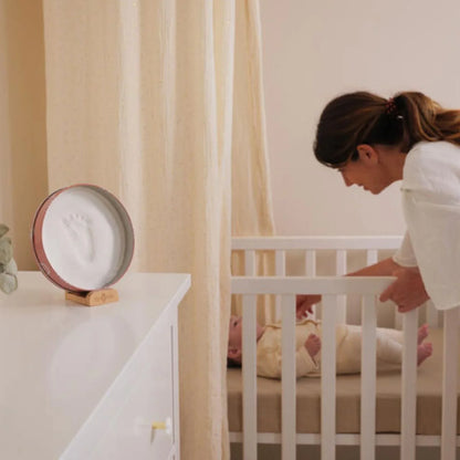 Petit Artichaut Baby Hand & Foot Imprints Round Box - Rainbow Terracotta