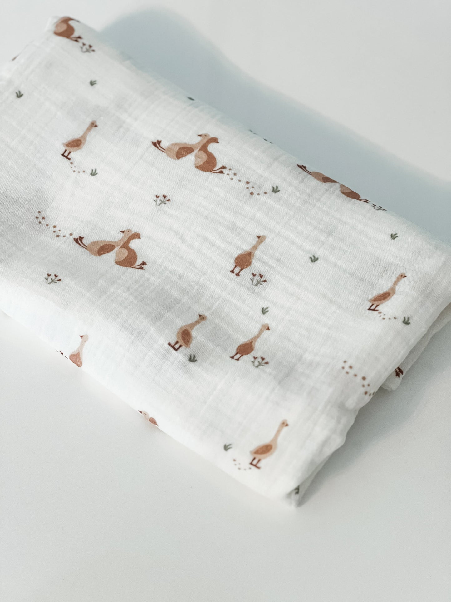 Baby Blanket -  Muslin Swaddle - Goose