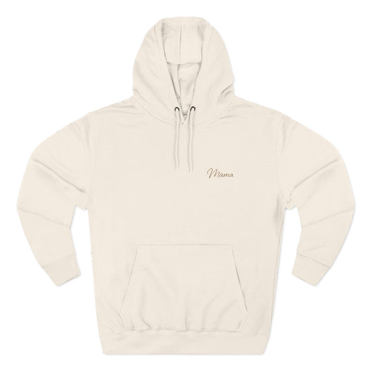 Hoodie — Minimal Script "Mama" Embroidered Fleece Hooded Sweatshirt