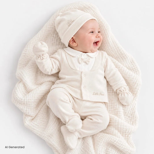 Bebetto 5 Piece Baby Hospital Bag Set on a Hanger (Newborn) - Beige