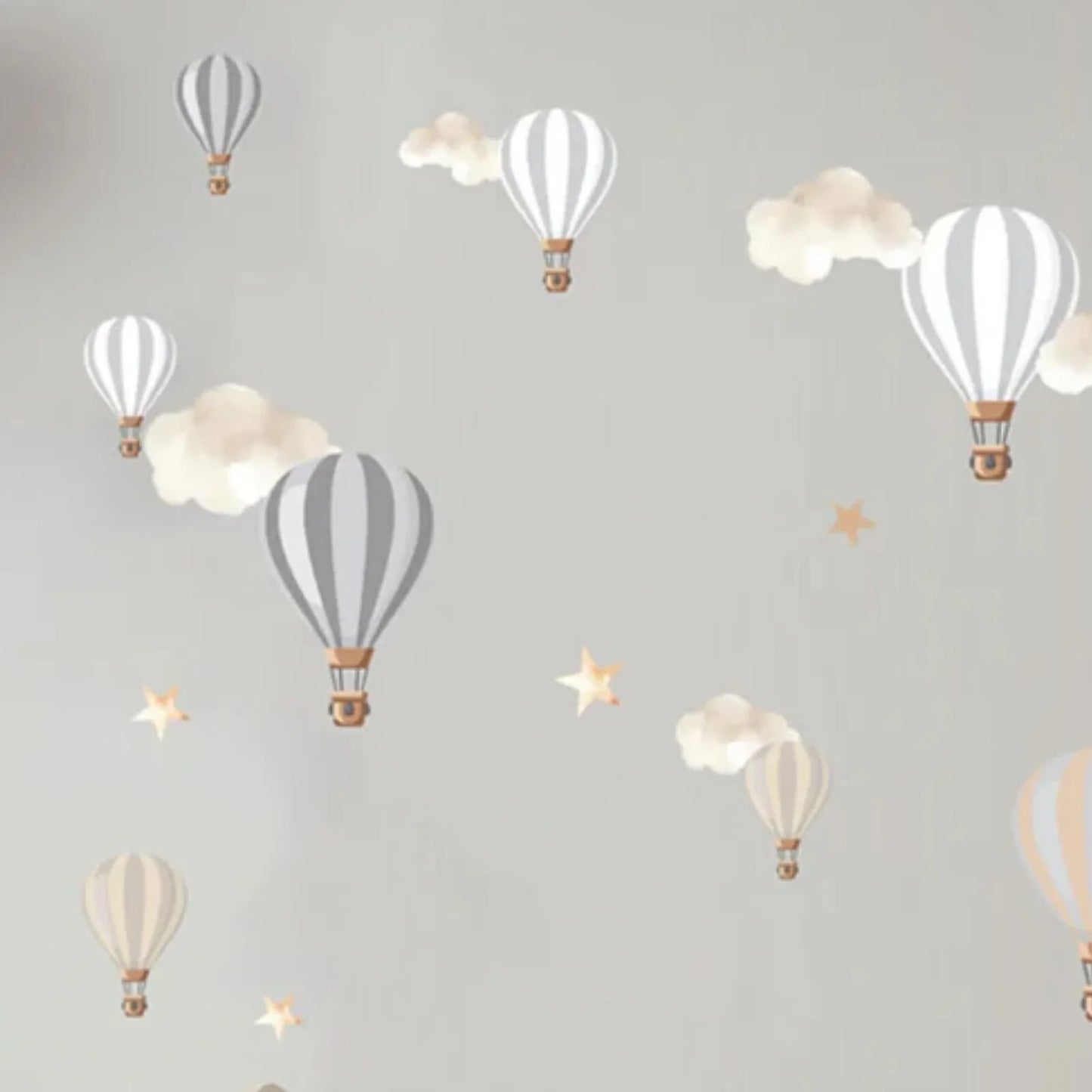 Live Vida Hot Air Balloons Wall Stickers A4 - Neutral