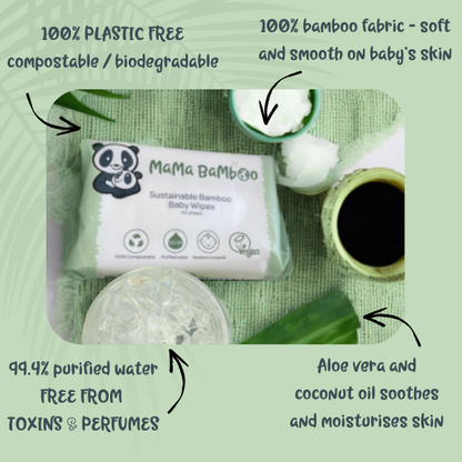 Lingettes pour bébé durables Mama Bamboo DS 