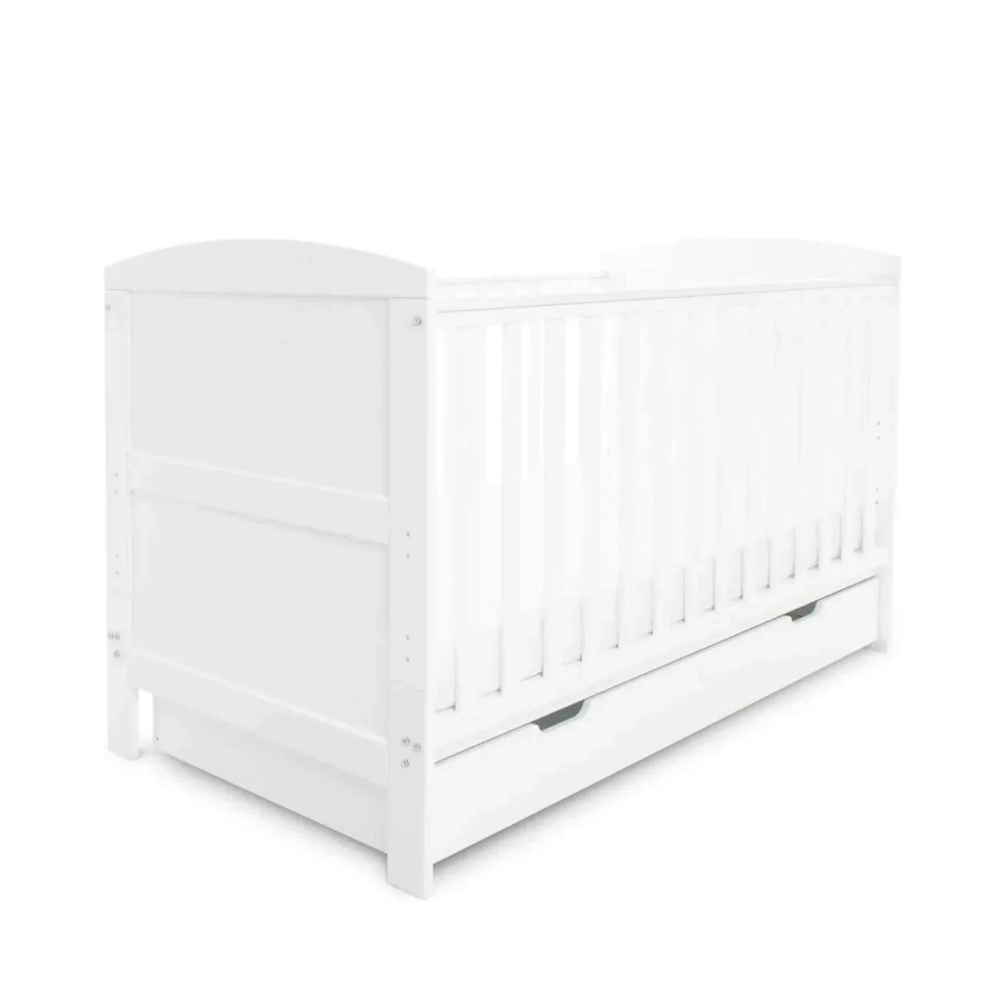 Ickle Bubba Coleby Classic Cot Bed & Under Drawer White - Fibre Mattress
