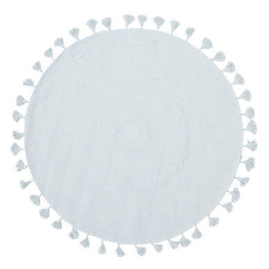 Kids Blue Round Rug with Tassels | Kids Rugs
