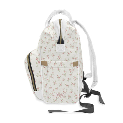 Floral Nappy Backpack – Multifunctional Baby Changing Bag with Pockets