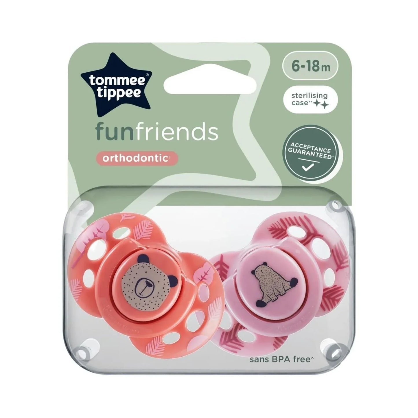 Sucettes Tommee Tippee Fun Style 6-18 mois, lot de 2, assorties
