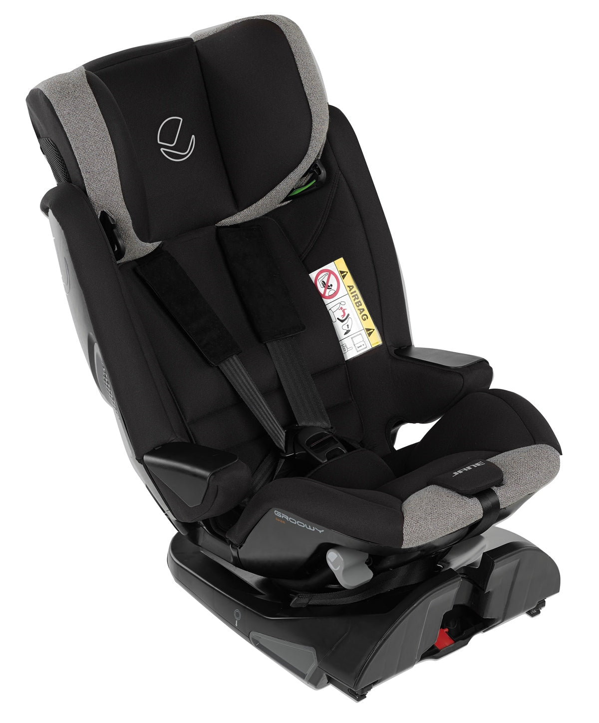 Jane Groowy + Nest i-Size Car Seat Combination 40-150cm, 0-12 Years, Matt Black