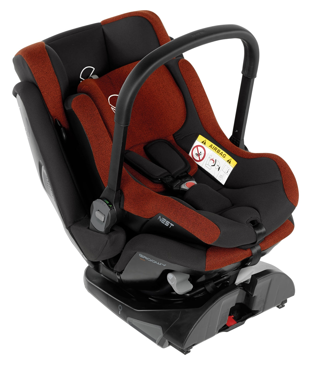 Jane Groowy + Nest i-Size Car Seat Combination 40-150cm, 0-12 Years, Matt Black
