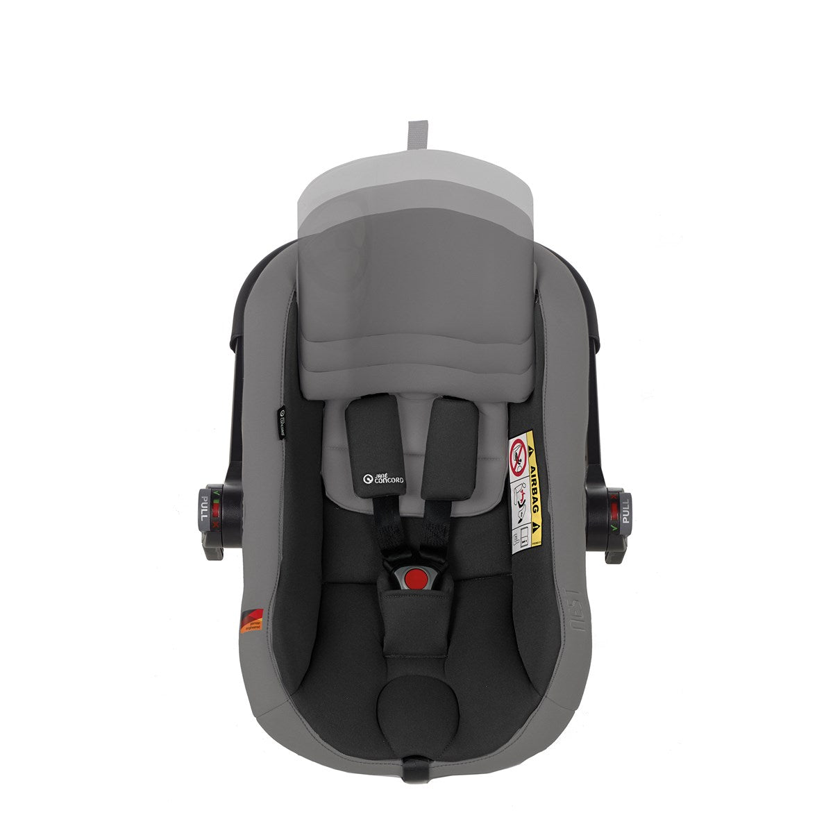 Jane Groowy + Nest i-Size Car Seat Combination 40-150cm, 0-12 Years, Matt Black