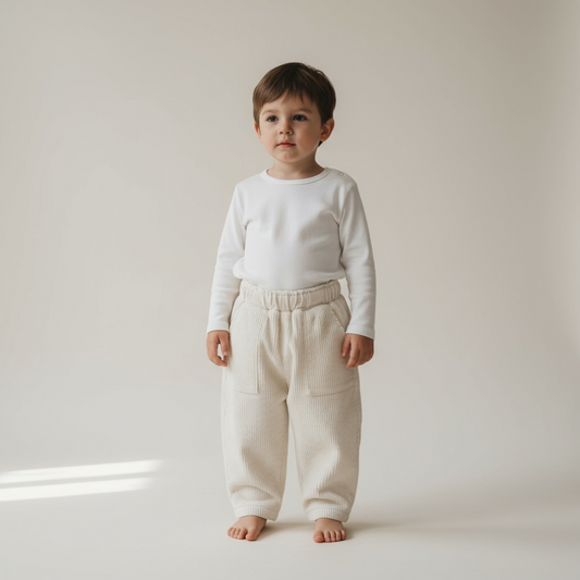 Fleece-Lined Corduroy Baby Trousers