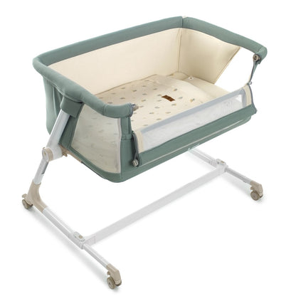 Jane Baby Side Crib + 4 Piece Bedding Set & Safety Mattress, Nature Edition