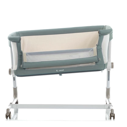 Jane Baby Side Crib + 4 Piece Bedding Set & Safety Mattress, Sesame