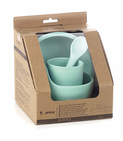 4-Piece LFGB Certified Silicone Dinner Set for Children