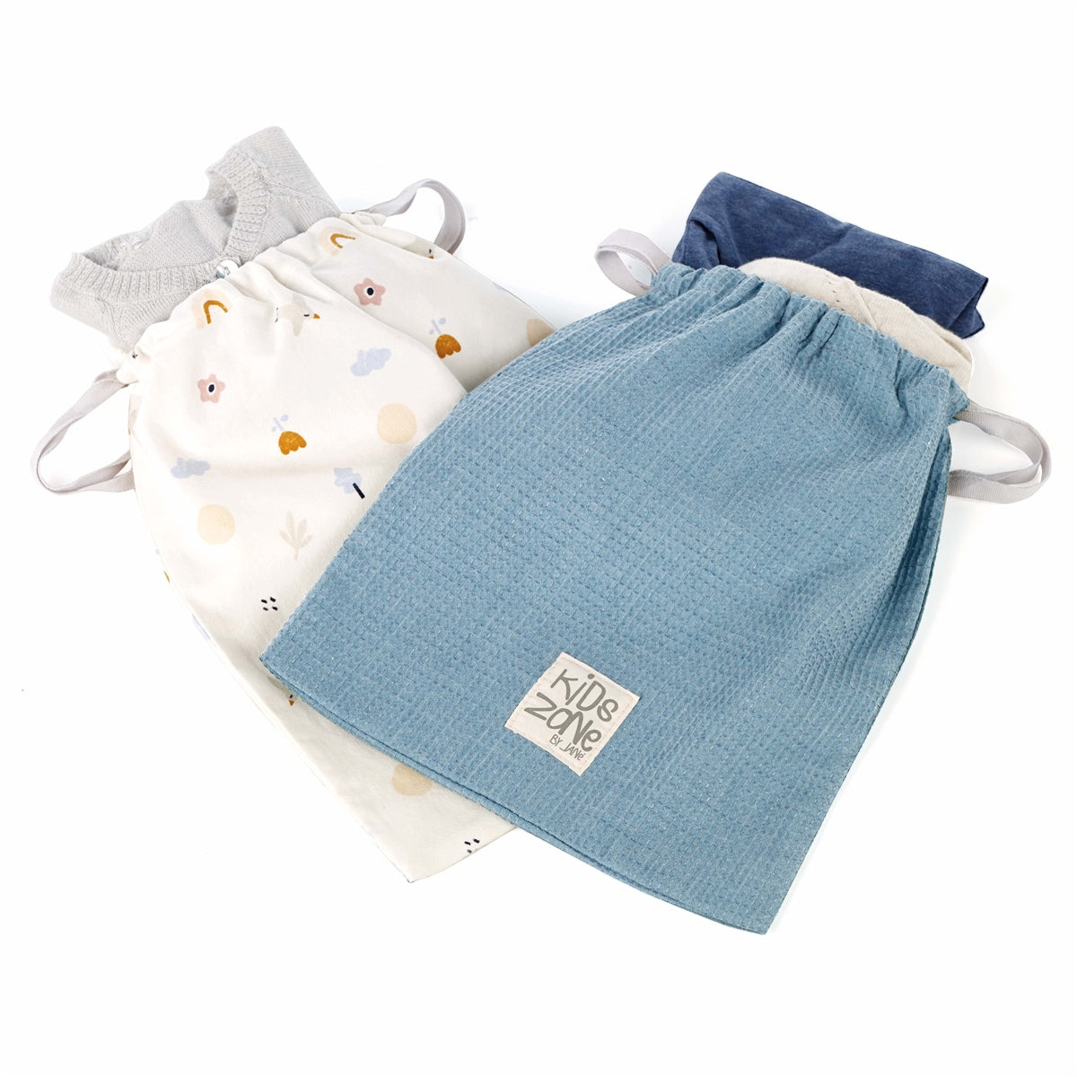Birth Bags, Pack of 4 bags with different prints and fabrics
