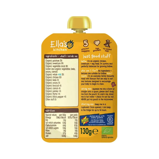 Purée de poulet et légumes bio Ella's Kitchen en gourde, 7 mois et plus, 130 g