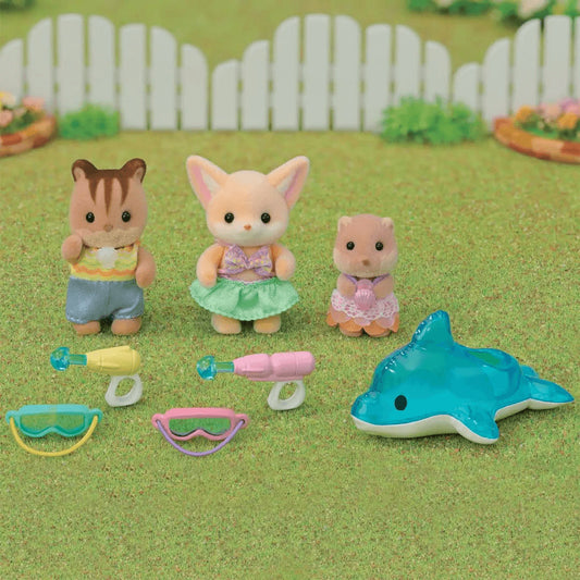 Sylvanian Families Nursery Friends - Trio Piscine Amusante pour les enfants de 3 ans et plus