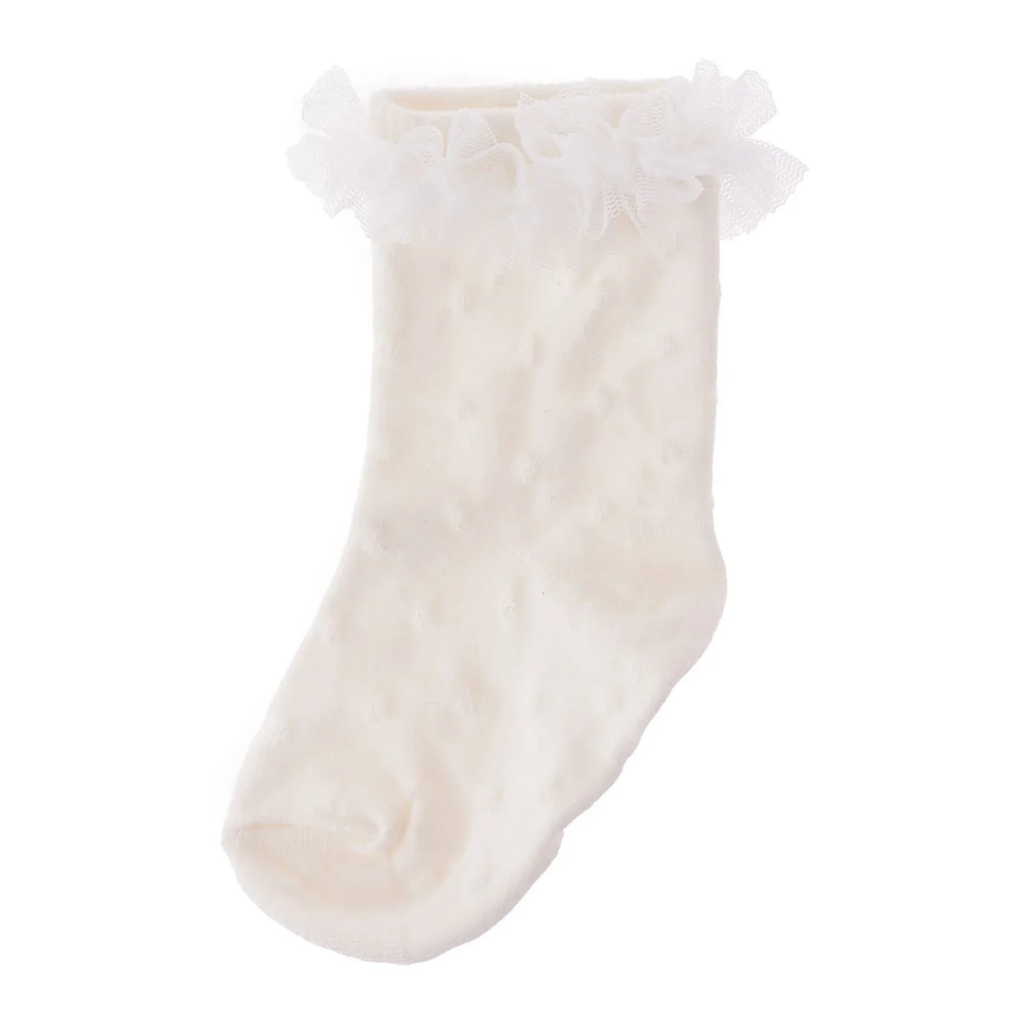 HelloBaby Girl Socks with Lace - White
