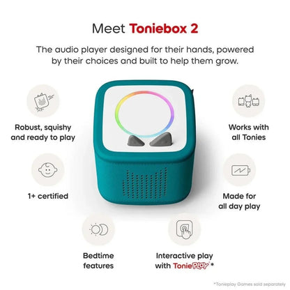Tonies Toniebox 2 Cloud Starter Set with Creative Tonie Rubie - Tropical Teal