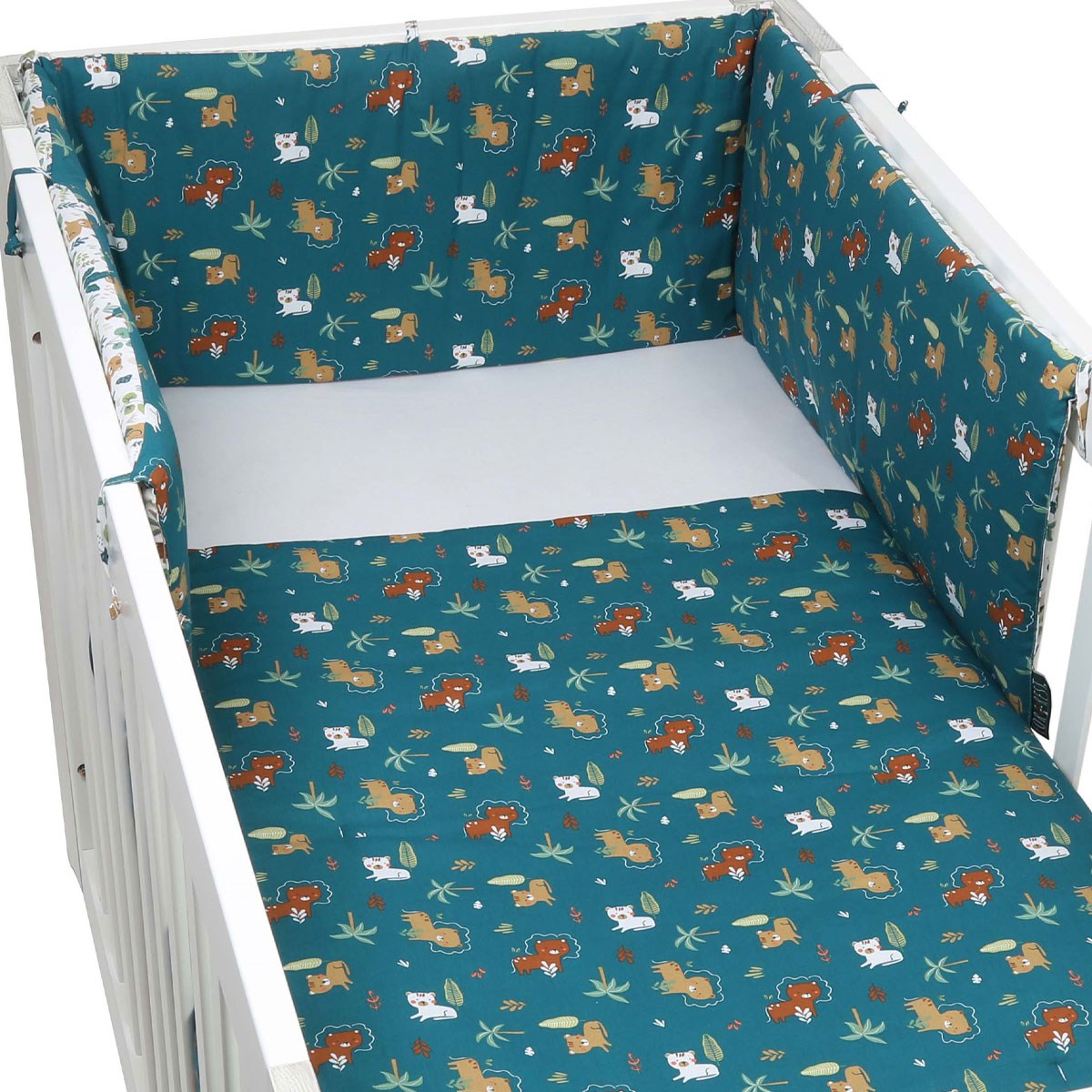 Jungle Organic Cotton Toddler 3 Piece All-in-One 4.0 Tog Quilt Bedding Set with Bumper