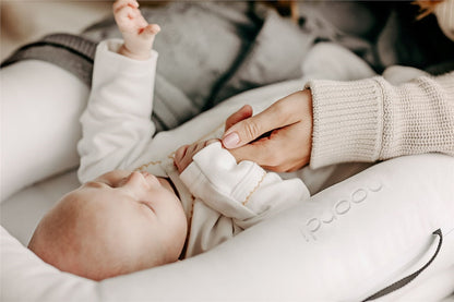Noordi 2in1 Deluxe Baby Nest & Maternity Pillow with Silver-Ion Cotton, White