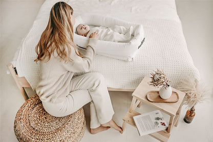 Noordi 2in1 Deluxe Baby Nest & Maternity Pillow with Silver-Ion Cotton, White
