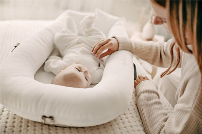 Noordi 2in1 Deluxe Baby Nest & Maternity Pillow with Silver-Ion Cotton, White