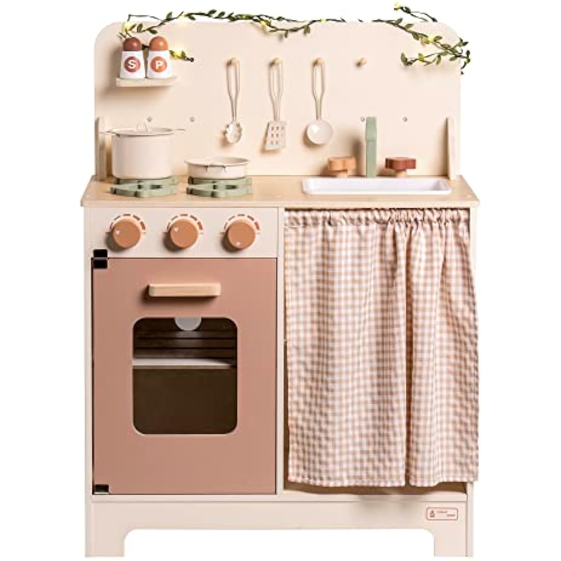 ROBUD Play Kitchen Children's Toy, Wooden Toy Kitchen with Accessories, Gift for Girls Children