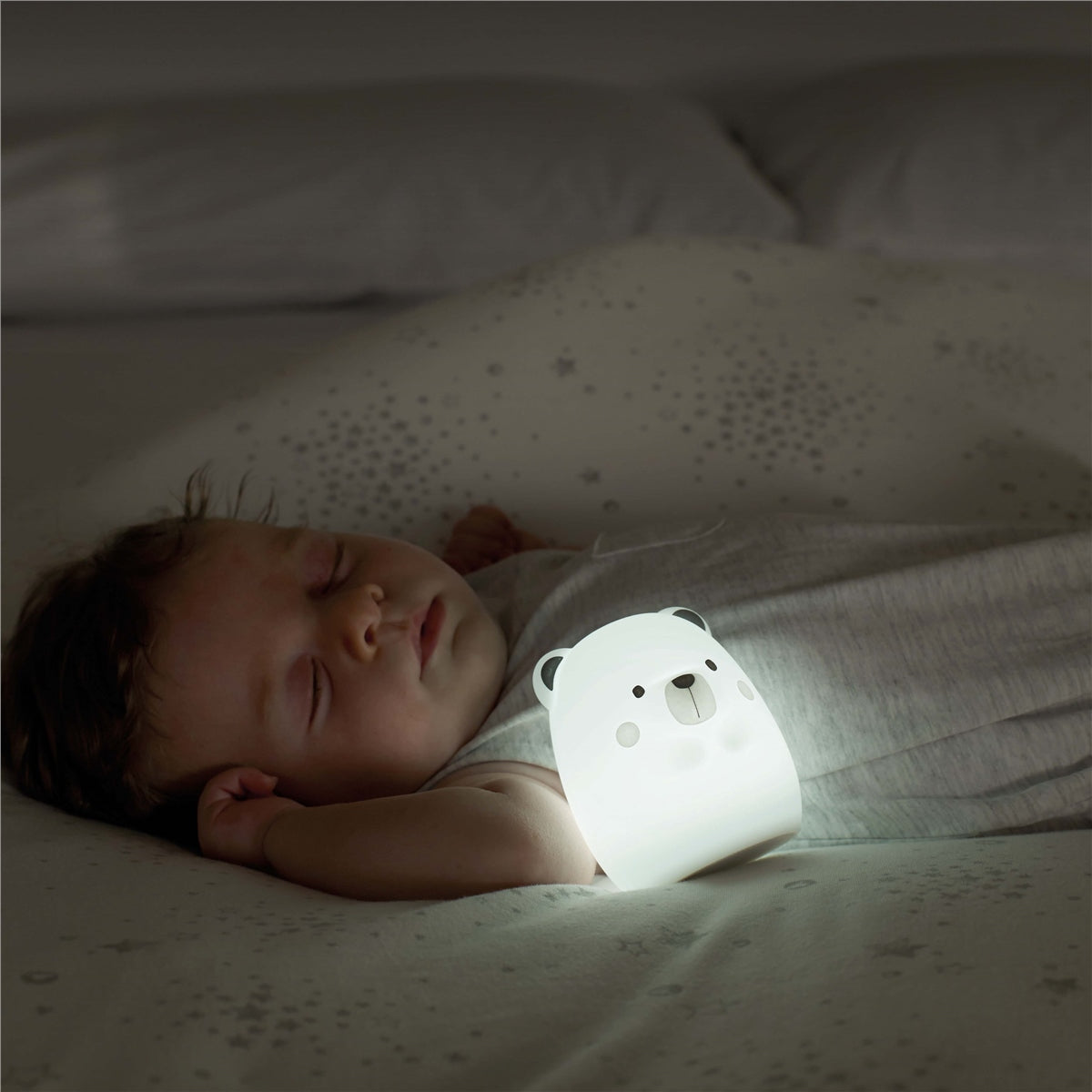 Jane Yum Bear Silicone Night Light – Multicolour Sensory Lamp for Babies