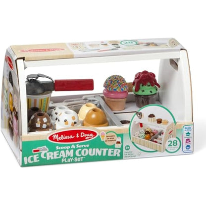 Melissa & Doug Wooden Ice Cream Toy Shop, Play Food Sets for Children, Food Toys & Kitchen Accessories, Gift for 3 Year Old Boy or Girl