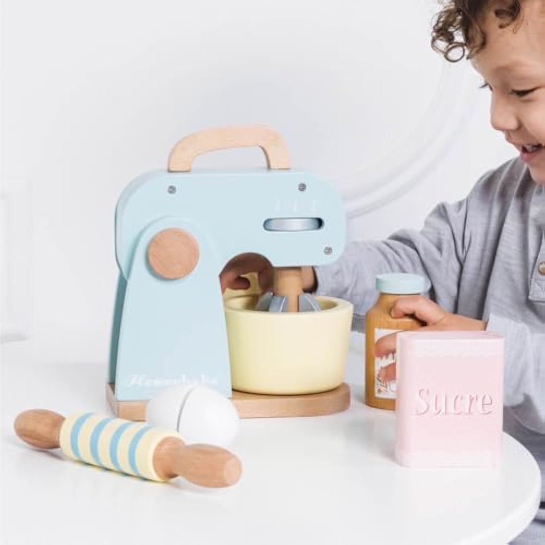 Le Toy Van - Honeybake Wooden Mixer Pretend Play Toy Set | Kids Role Play Toy Kitchen Accessories