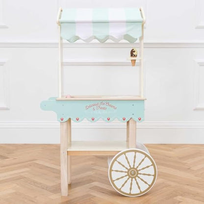 Le Toy Van - Educational Wooden Toy Role Play Ice Cream Trolley | Boys & Girls Pretend Play Toy Food Playset - For Ages 3+