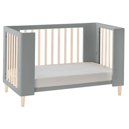 Cocoon Evoke 4-in-1 Cotbed + Change Area Dresser + Mattresses, Dove Grey / Natural Wash