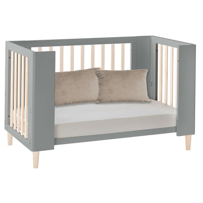 Cocoon Evoke 4-in-1 Cotbed + Change Area Dresser + Mattresses, Dove Grey / Natural Wash