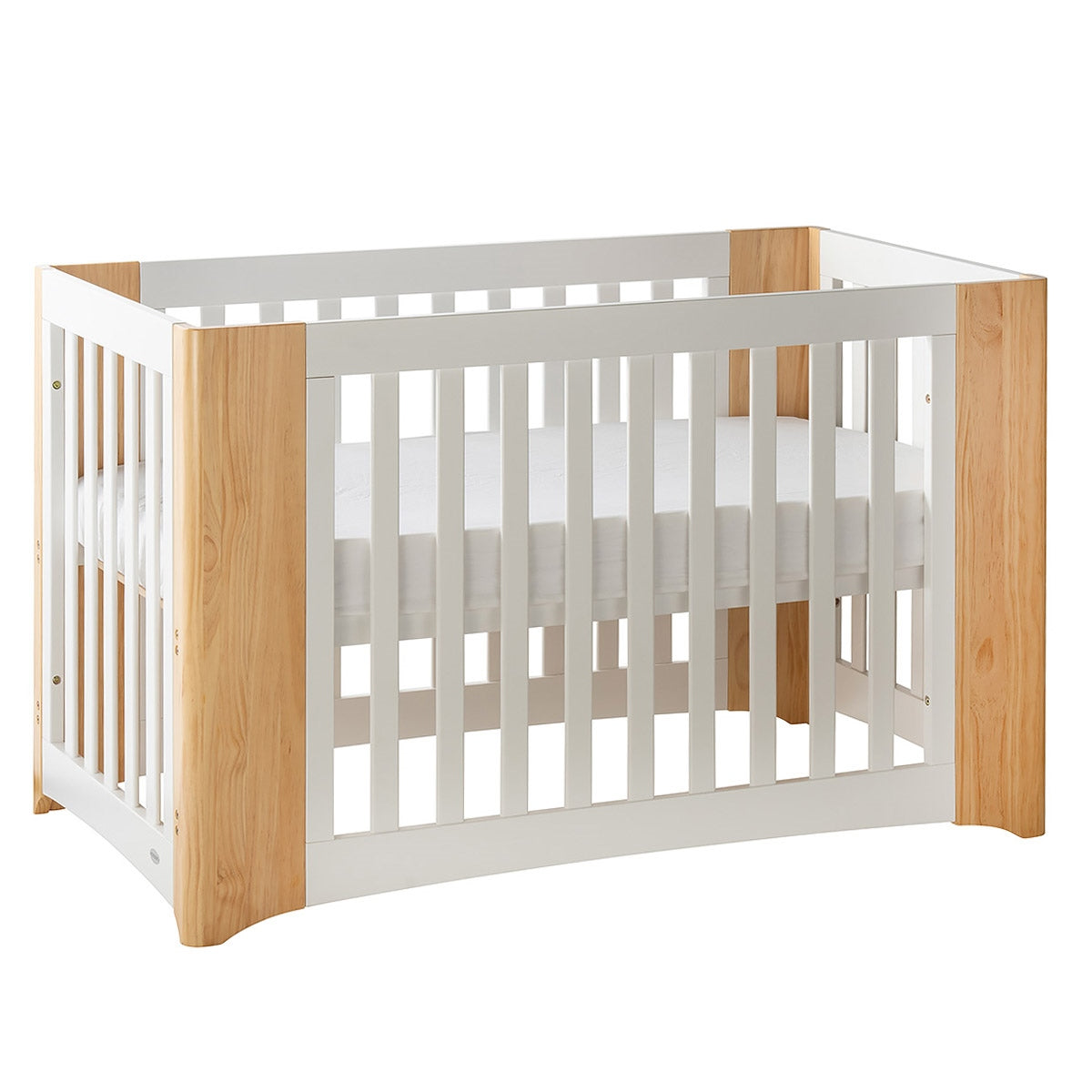 Cocoon Evoluer 4-in-1 Cotbed + Change Area Dresser + Mattresses, White / Natural