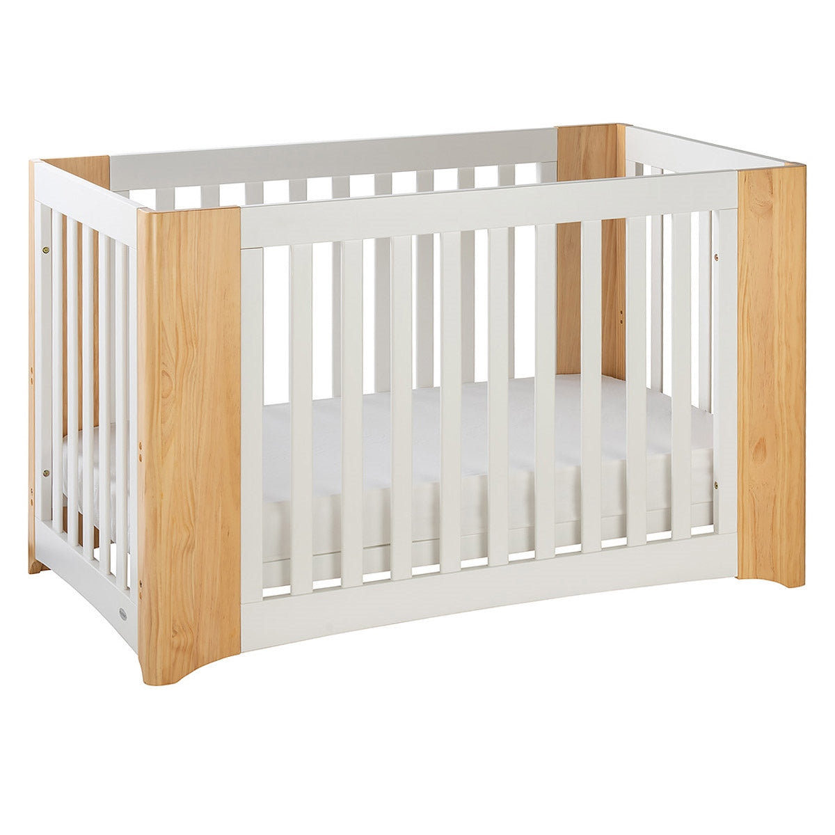 Cocoon Evoluer 4-in-1 Cotbed + Change Area Dresser + Mattresses, White / Natural