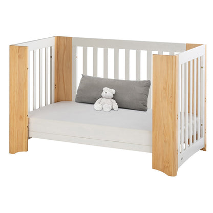 Cocoon Evoluer 4-in-1 Cotbed + Change Area Dresser + Mattresses, White / Natural