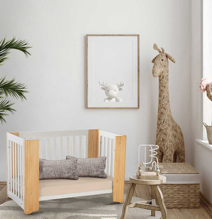 Cocoon Evoluer 4-in-1 Cotbed + Change Area Dresser + Mattresses, White / Natural