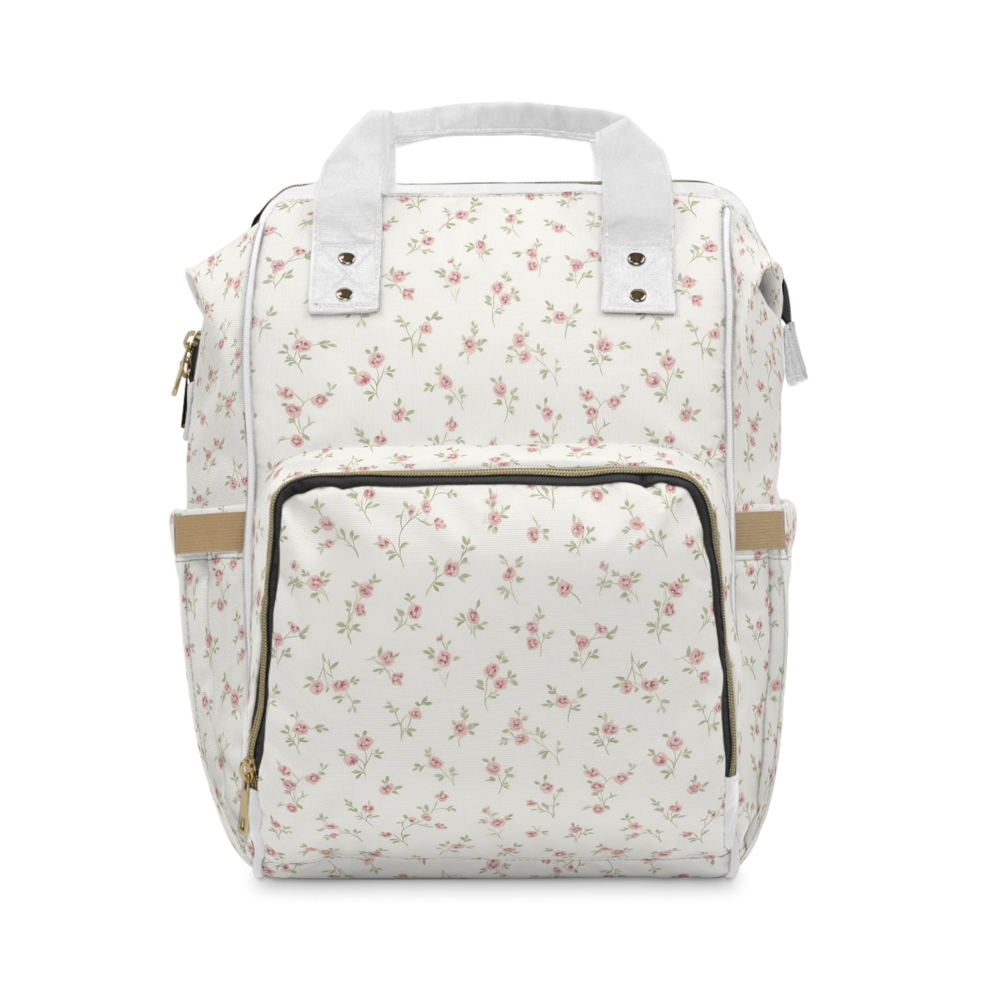 Floral Nappy Backpack – Multifunctional Baby Changing Bag with Pockets