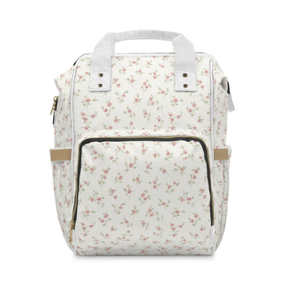 Floral Nappy Backpack – Multifunctional Baby Changing Bag with Pockets